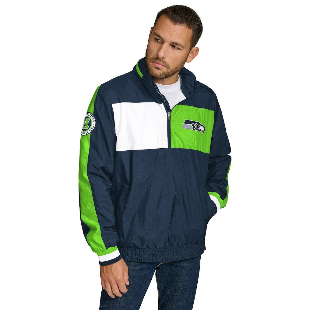 Seattle Seahawks Tommy Hilfiger Gael Lightweight Half-Zip Pullover Hoodie Jacket | NFL Near me