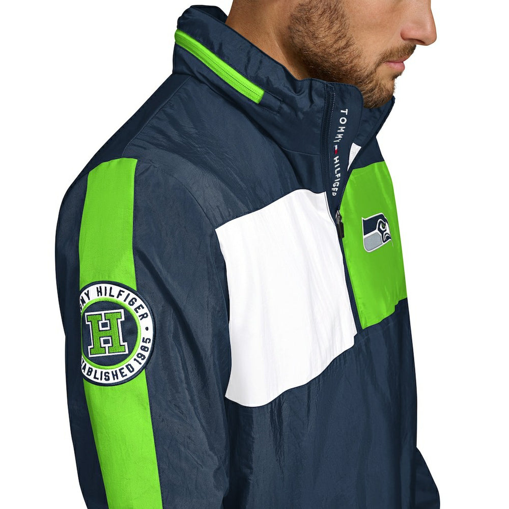 Seattle Seahawks Tommy Hilfiger Gael Lightweight Half-Zip Pullover Hoodie Jacket | NFL Near me