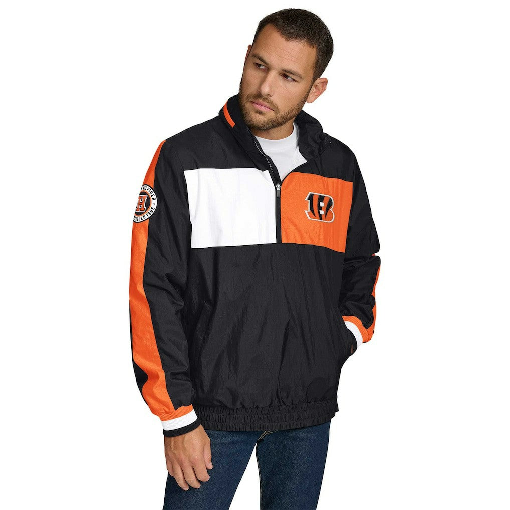 Cincinnati Bengals Tommy Hilfiger Gael Lightweight Half-Zip Pullover Hoodie Jacket | NFL Sale