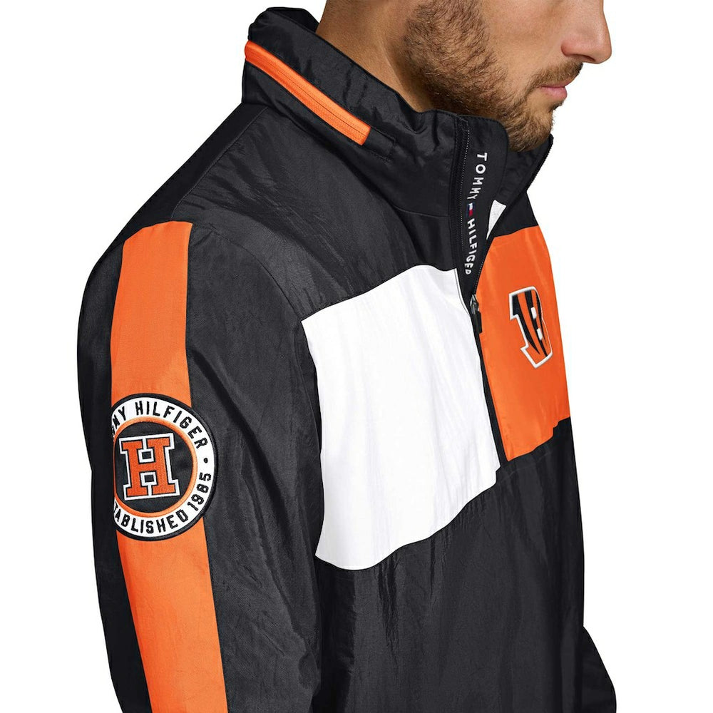 Cincinnati Bengals Tommy Hilfiger Gael Lightweight Half-Zip Pullover Hoodie Jacket | NFL Sale