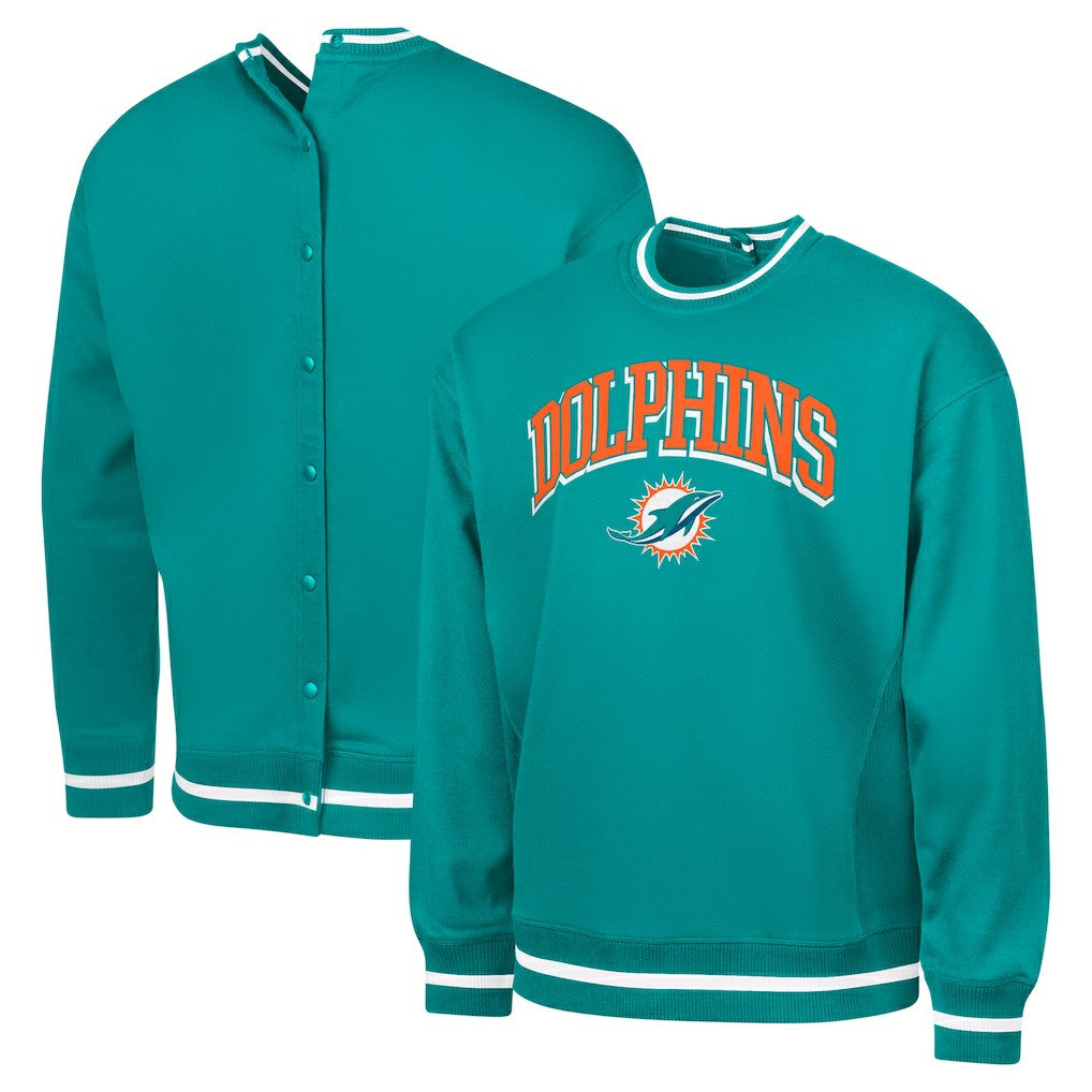 Miami Dolphins G-III Sports by Carl Banks Adaptive Blocker Fleece Pullover Sweatshirt | NFL New