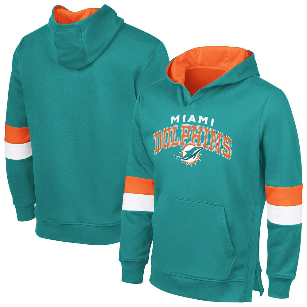 Miami Dolphins G-III Sports by Carl Banks Adaptive Faceoff Pullover Hoodie | NFL Sale