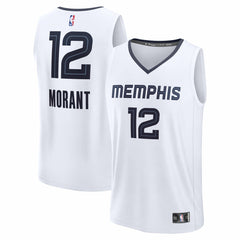 White Ja Morant Memphis Grizzlies Fast Break Replica Player Jersey | NBA