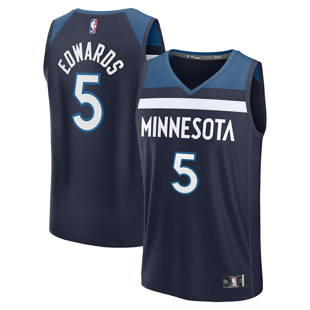 Navy Anthony Edwards Minnesota Timberwolves Fast Break Replica Player Jersey | NBA