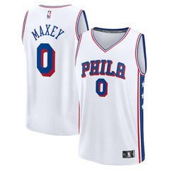 White Tyrese Maxey Philadelphia 76ers Fast Break Replica Player Jersey | NBA