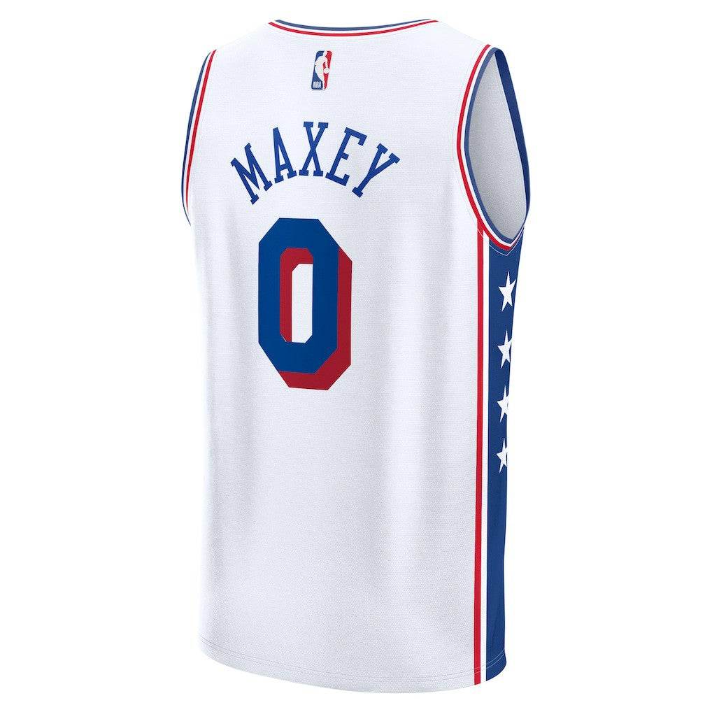White Tyrese Maxey Philadelphia 76ers Fast Break Replica Player Jersey | NBA