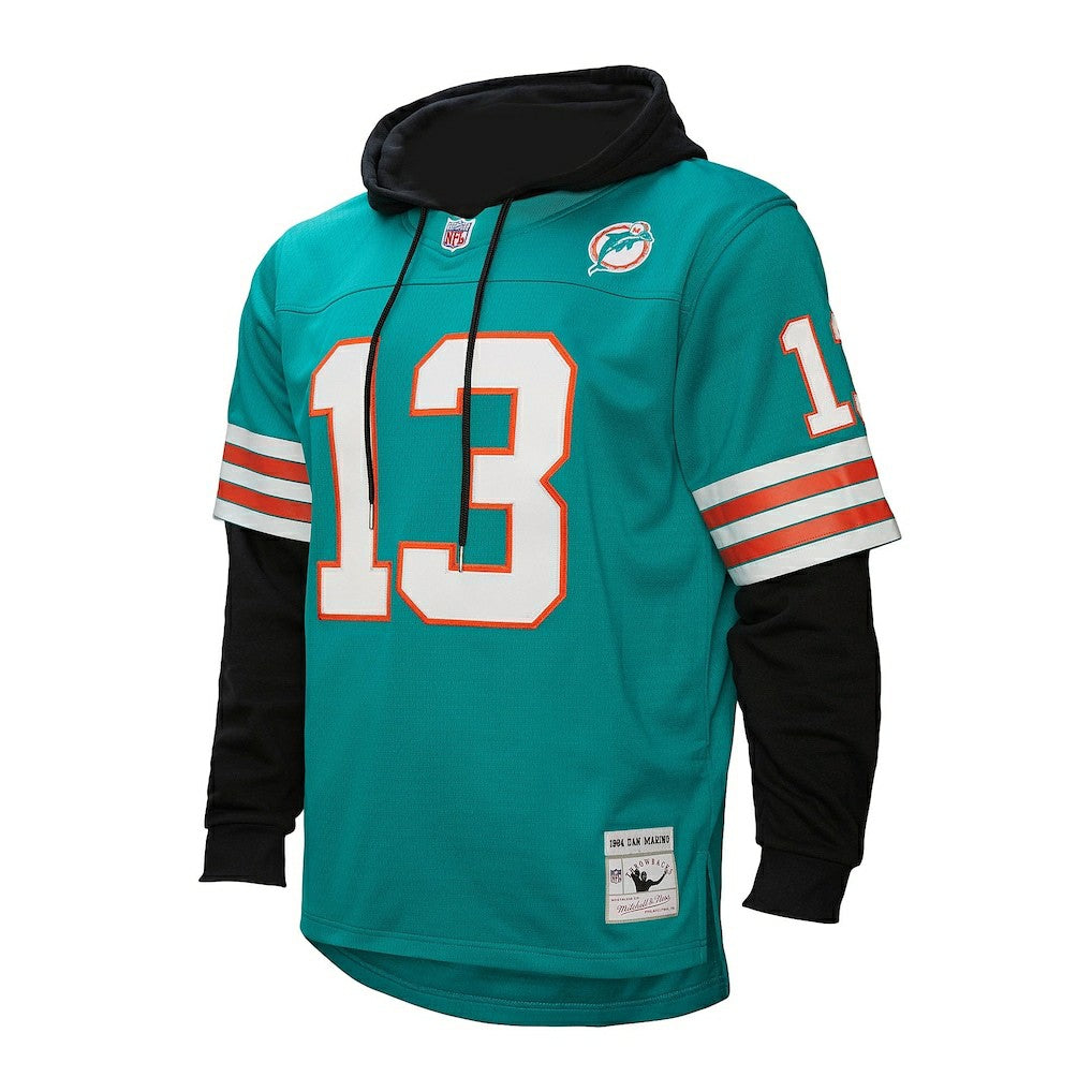 Miami Dolphins Dan Marino  Player Name & Number Hoodie Legacy Jersey | NFL Discount