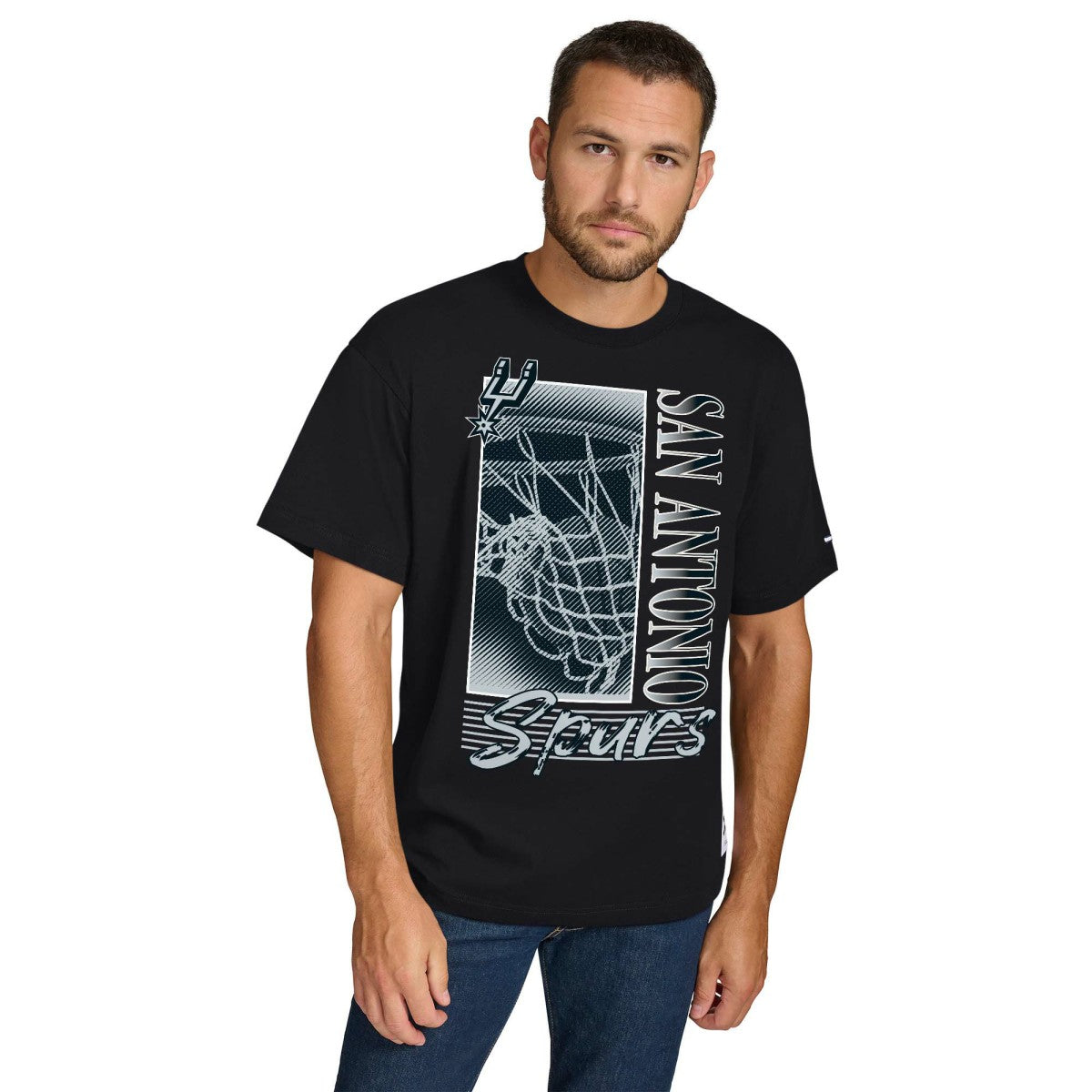 Black San Antonio Spurs Tommy Jeans Noah Swish T-Shirt | NBA