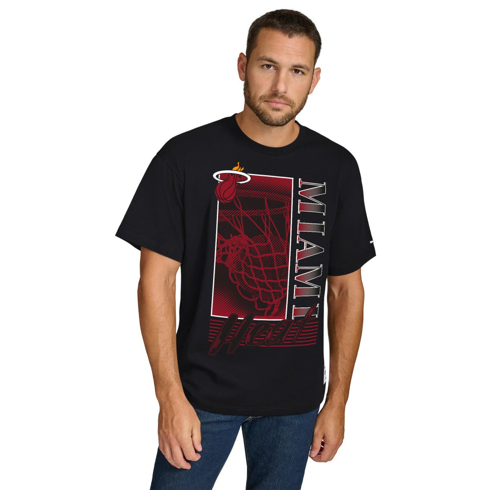 Black Miami Heat Tommy Jeans Noah Swish T-Shirt | NBA