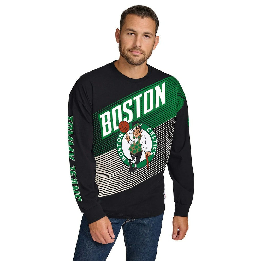 Black Boston Celtics Tommy Jeans Lucas Long Sleeve T-Shirt | NBA
