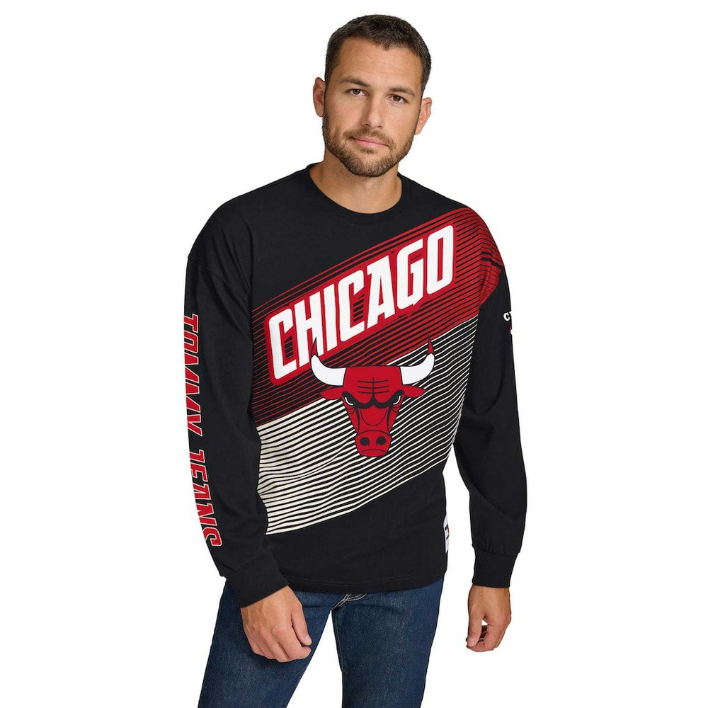 Black Chicago Bulls Tommy Jeans Lucas Long Sleeve T-Shirt sale | NBA
