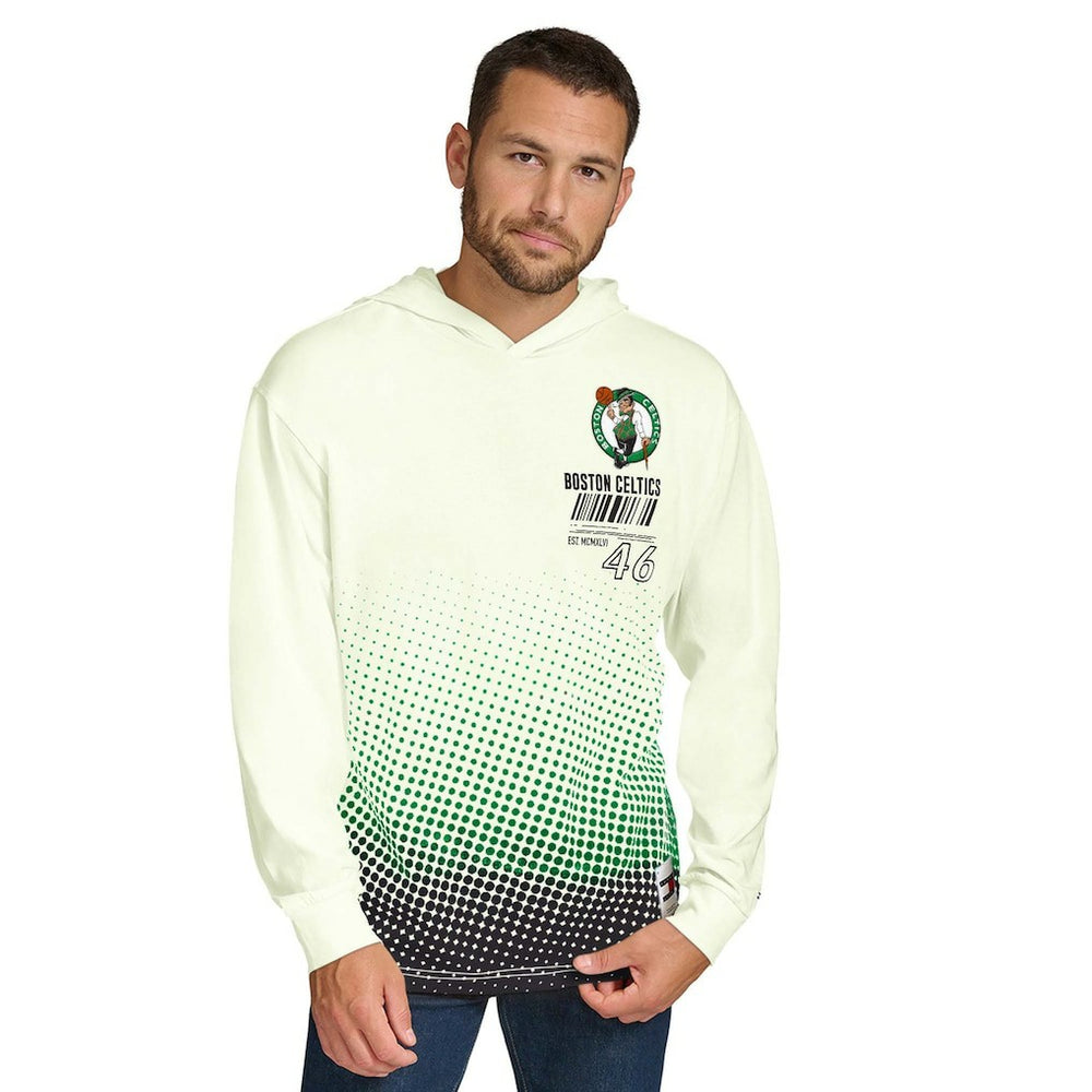 Cream Boston Celtics Tommy Jeans Ben Vintage Applique Long Sleeve Hoodie T-Shirt | NBA