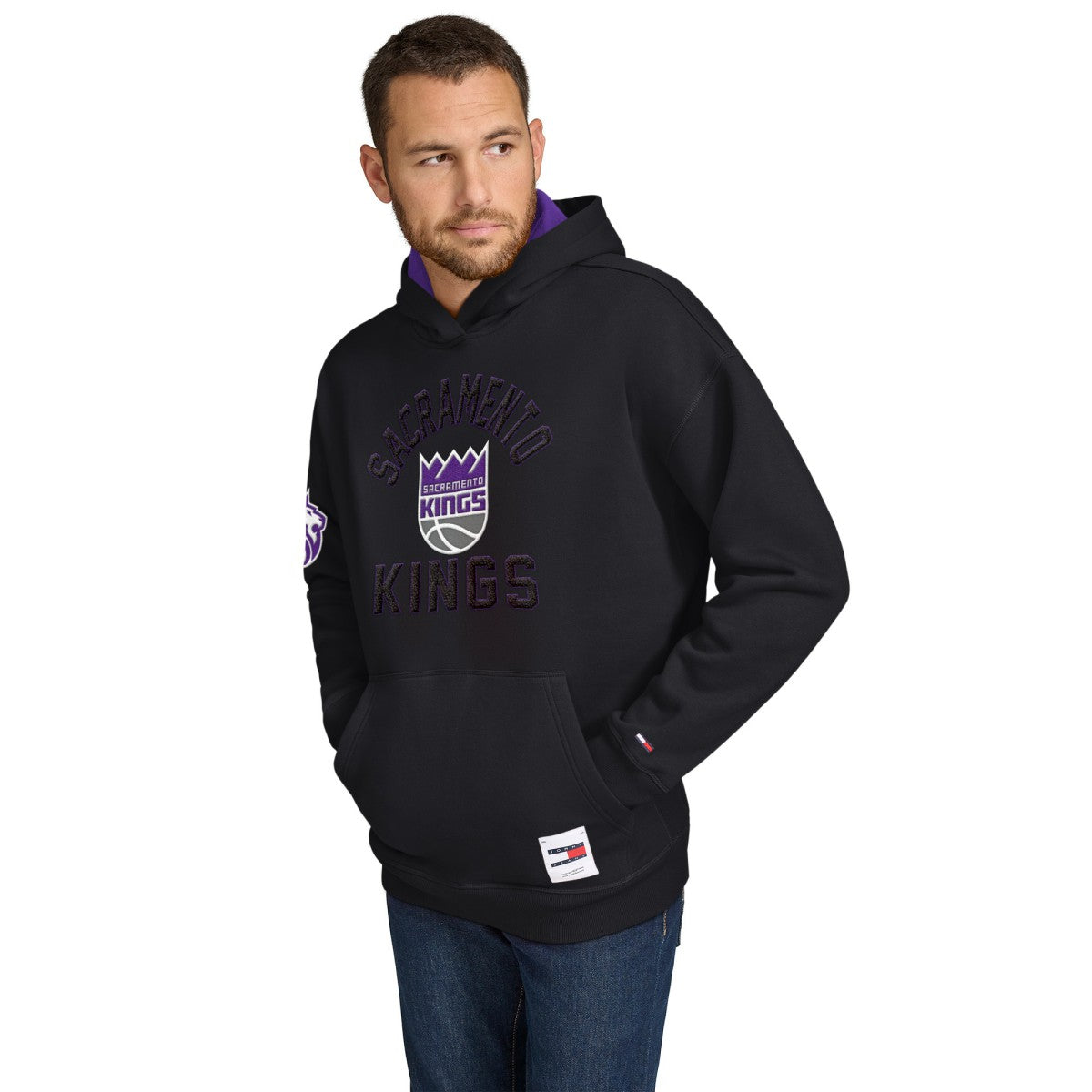 Black Sacramento Kings Tommy Jeans Sebastian Pullover Hoodie | NBA