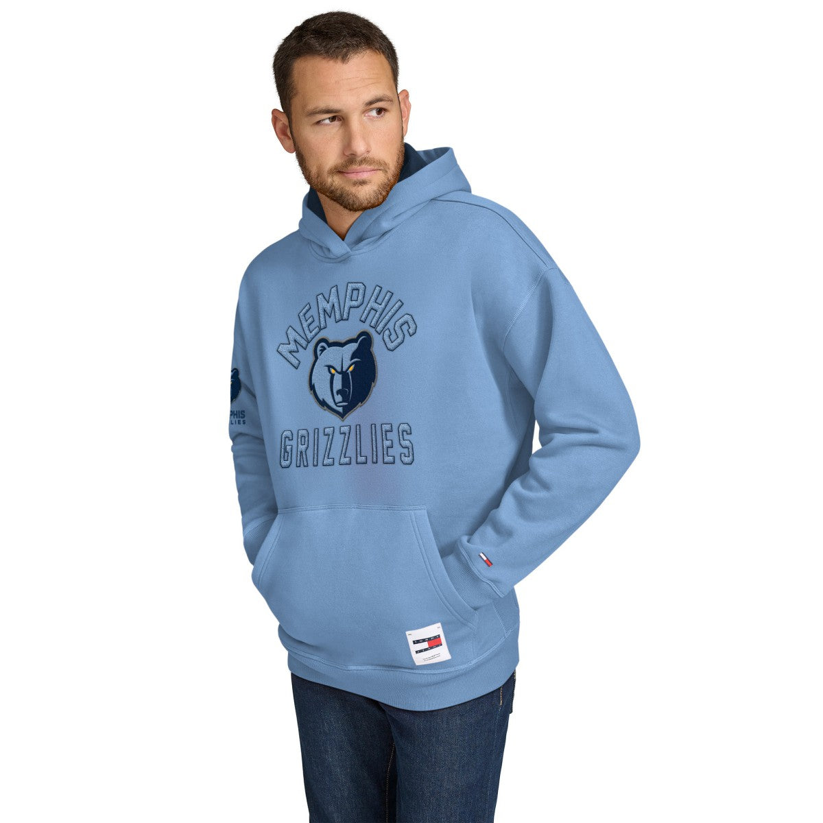 Light Blue Memphis Grizzlies Tommy Jeans Sebastian Pullover Hoodie | NBA