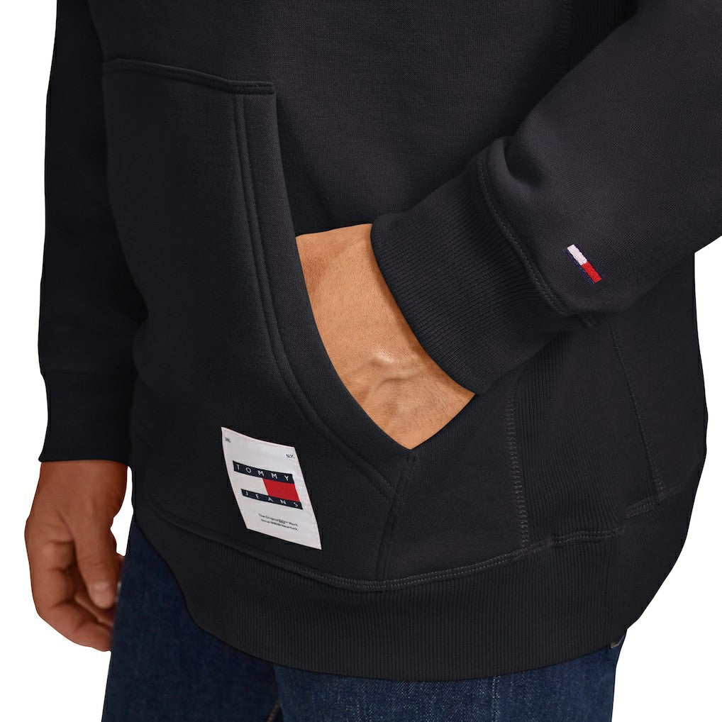 Black Brooklyn Nets Tommy Jeans Sebastian Pullover Hoodie | NBA