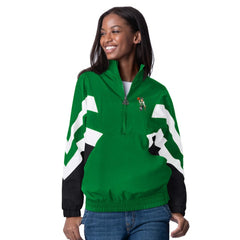 Kelly Green Boston Celtics Starter Women's Renegade Oxford Half-Zip Jacket | NBA