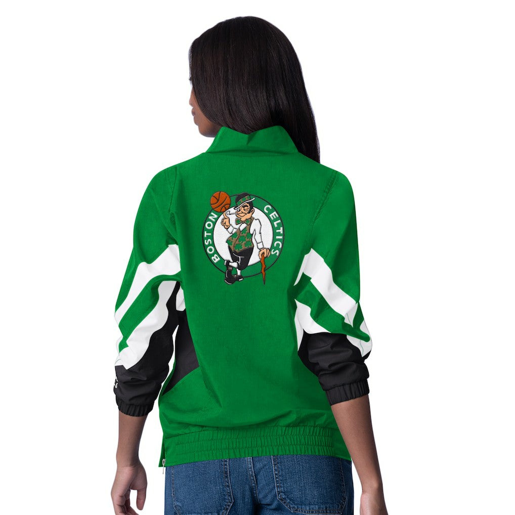 Kelly Green Boston Celtics Starter Women's Renegade Oxford Half-Zip Jacket | NBA
