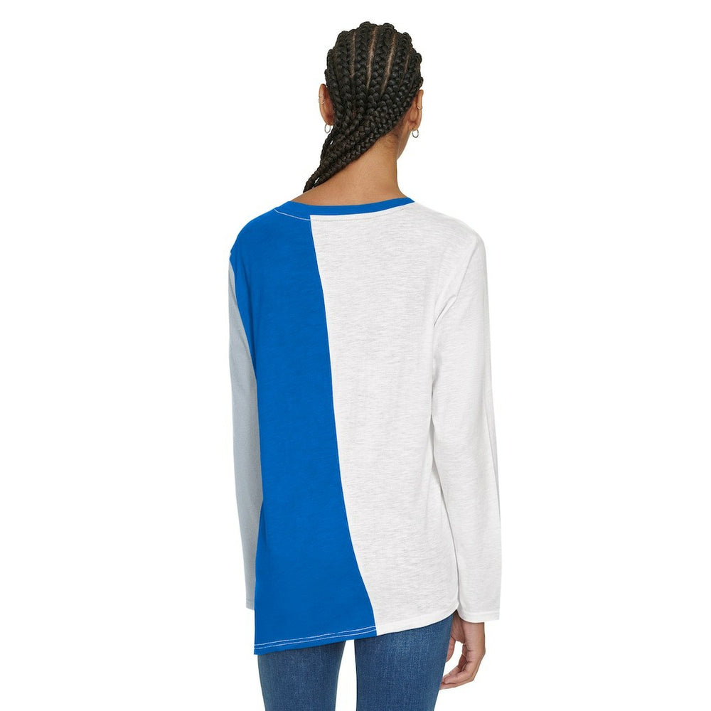 White/Blue Dallas Mavericks Tommy Jeans Women's Amelia Color Blocked Long Sleeve T-Shirt sale | NBA
