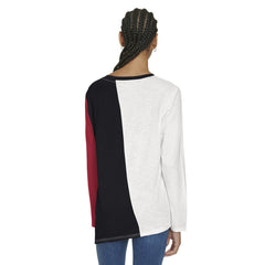 White/Black Miami Heat Tommy Jeans Women's Amelia Color Blocked Long Sleeve T-Shirt | NBA