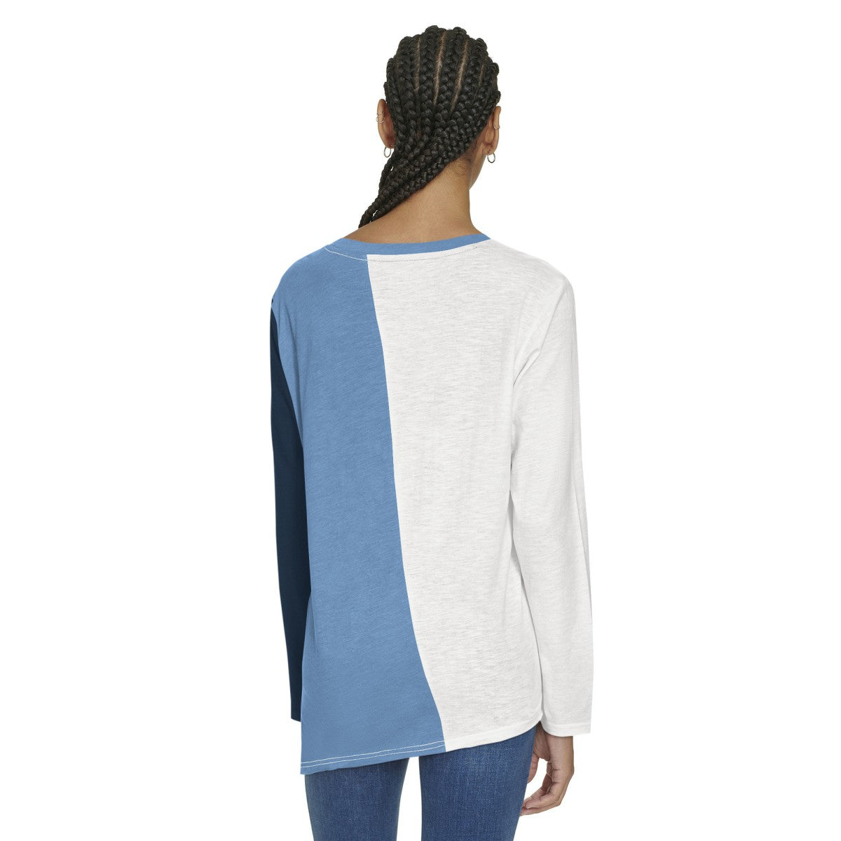 White/Light Blue Memphis Grizzlies Tommy Jeans Women's Amelia Color Blocked Long Sleeve T-Shirt | NBA
