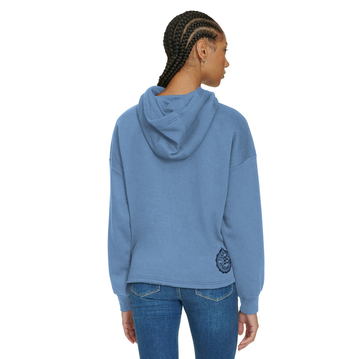 Light Blue Memphis Grizzlies Tommy Jeans Women's Stella Cropped Pullover Hoodie | NBA