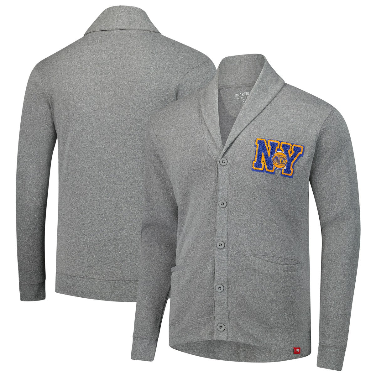 Heather Gray New York Knicks Sportiqe Unisex Henshaw Full-Button Cardigan Sweater | NBA