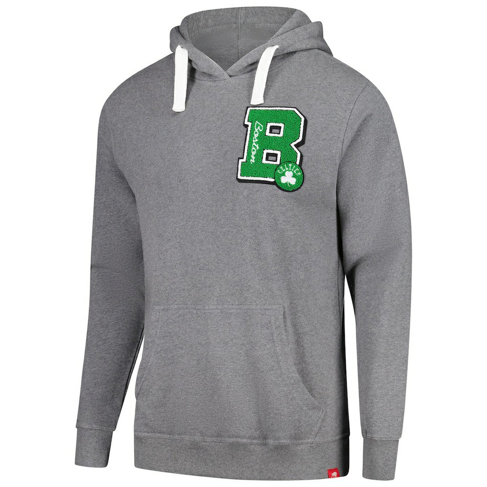 Heather Gray Boston Celtics Sportiqe Unisex Varsity Collection Blake Pullover Hoodie | NBA