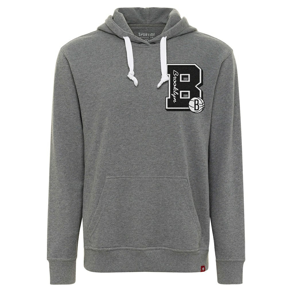 Heather Gray Brooklyn Nets Sportiqe Unisex Varsity Collection Blake Pullover Hoodie | NBA