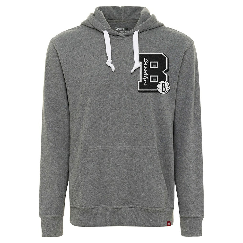 Heather Gray Brooklyn Nets Sportiqe Unisex Varsity Collection Blake Pullover Hoodie | NBA