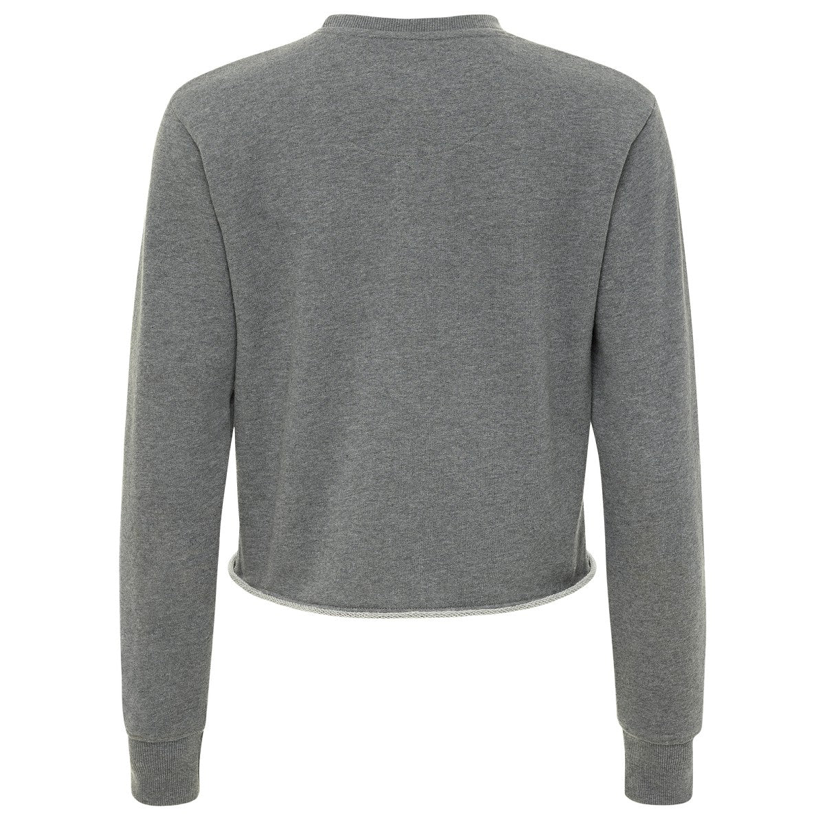 Heather Gray New York Knicks Sportiqe Women's Varsity Collection Kacey Cropped Pullover Sweatshirt | NBA
