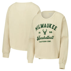 Cream Milwaukee Bucks Sportiqe Unisex High Country Collection Cullen Waffle Knit Long Sleeve T-Shirt | NBA