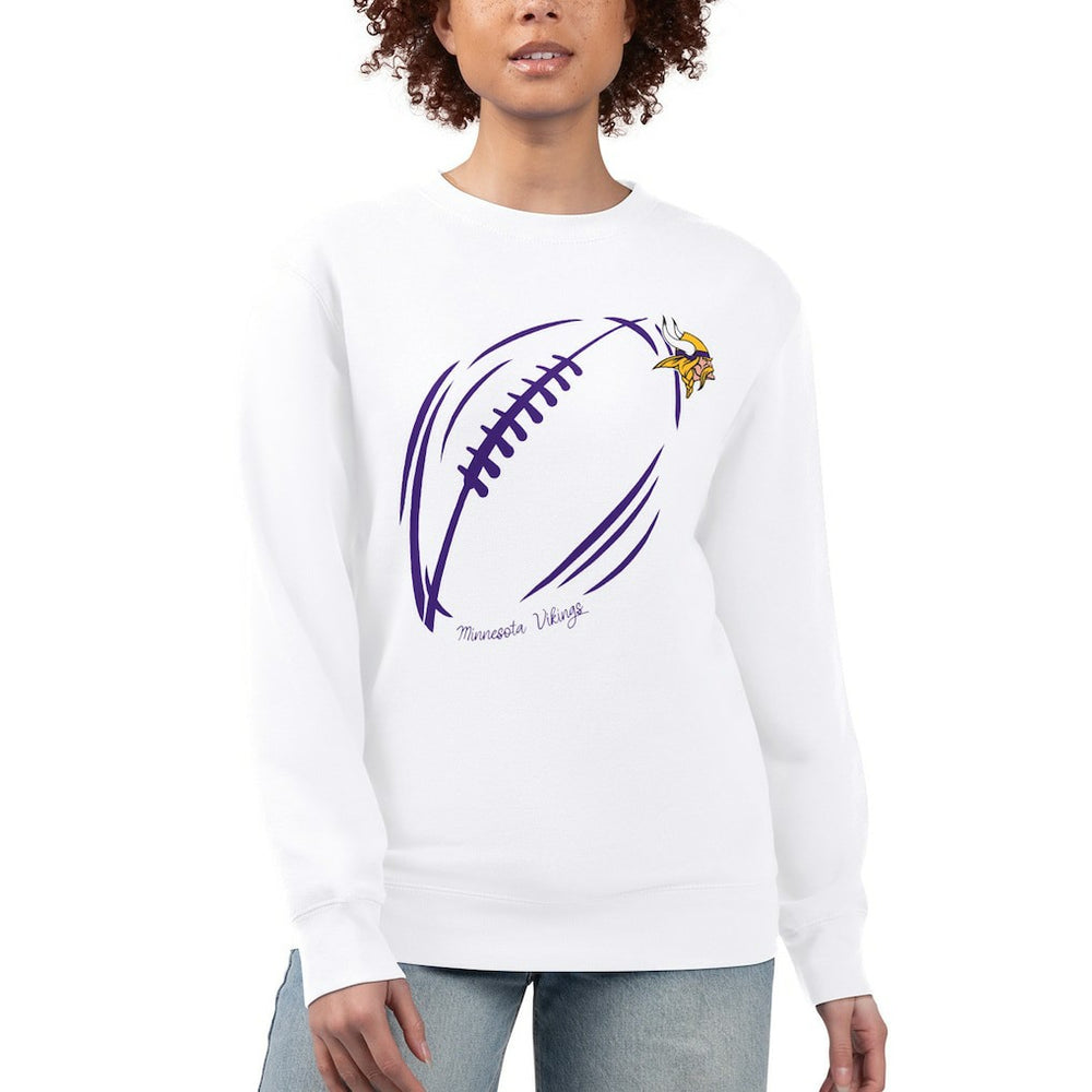 Minnesota Vikings G-III 4Her by Carl Banks Women's Football Logo Graphic Fleece Tri-Blend Pullover Sweatshirt | NFL Online
