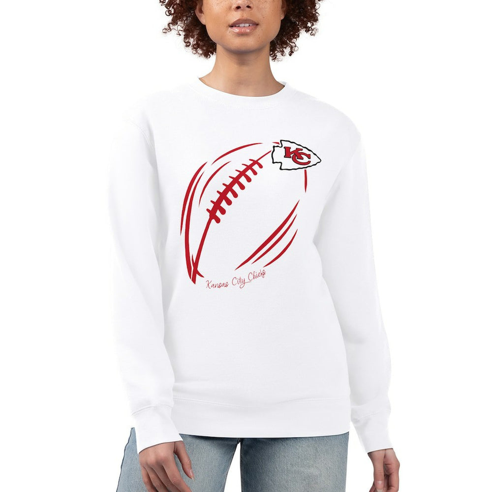 Kansas City Chiefs G-III 4Her by Carl Banks Women's Football Logo Graphic Fleece Tri-Blend Pullover Sweatshirt | NFL On sale