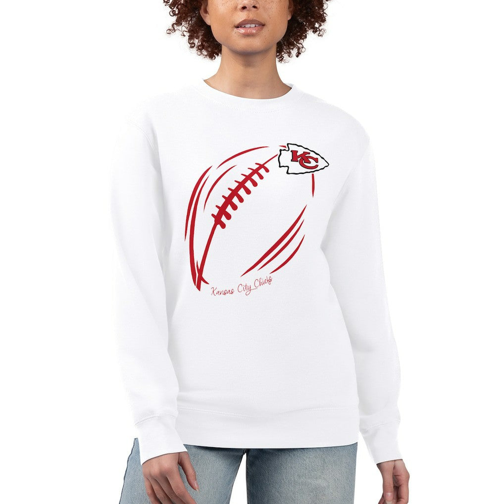 Kansas City Chiefs G-III 4Her by Carl Banks Women's Football Logo Graphic Fleece Tri-Blend Pullover Sweatshirt | NFL On sale