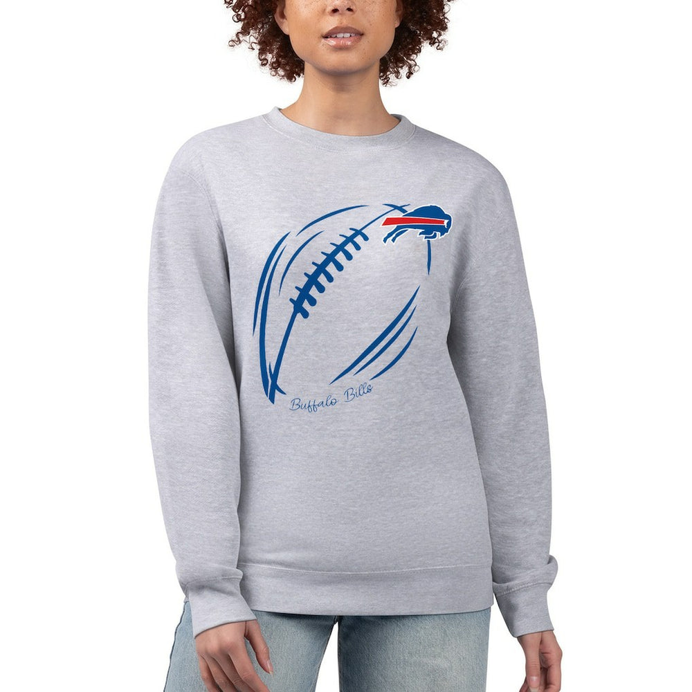 Buffalo Bills G-III 4Her by Carl Banks Women's Football Logo Graphic Fleece Tri-Blend Pullover Sweatshirt | NFL Sale