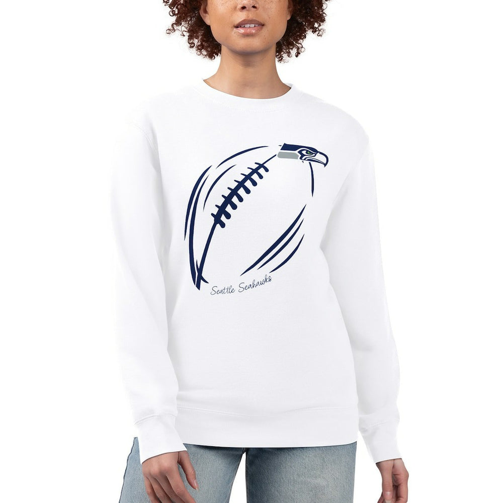 Seattle Seahawks G-III 4Her by Carl Banks Women's Football Logo Graphic Fleece Tri-Blend Pullover Sweatshirt | NFL Discount