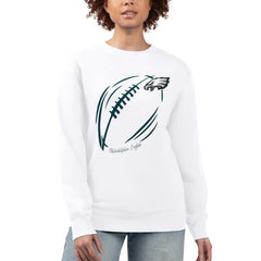 Philadelphia Eagles G-III 4Her by Carl Banks Women's Football Logo Graphic Fleece Tri-Blend Pullover Sweatshirt | NFL Sale