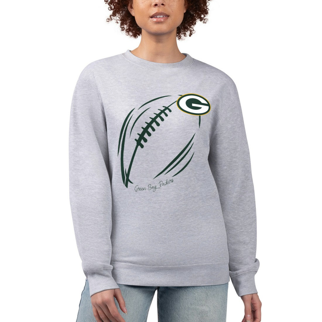 Green Bay Packers G-III 4Her by Carl Banks Women's Football Logo Graphic Fleece Tri-Blend Pullover Sweatshirt | NFL Hot