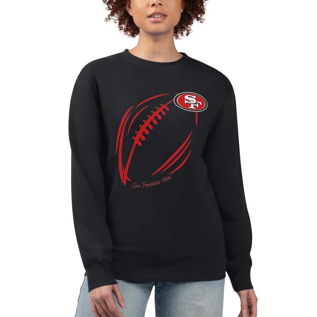 San Francisco 49ers G-III 4Her by Carl Banks Women's Football Logo Graphic Fleece Tri-Blend Pullover Sweatshirt | NFL Discount