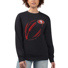 San Francisco 49ers G-III 4Her by Carl Banks Women's Football Logo Graphic Fleece Tri-Blend Pullover Sweatshirt | NFL Discount
