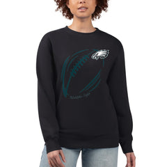 Philadelphia Eagles G-III 4Her by Carl Banks Women's Football Logo Graphic Fleece Tri-Blend Pullover Sweatshirt | NFL New