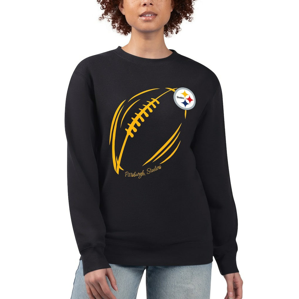Pittsburgh Steelers G-III 4Her by Carl Banks Women's Football Logo Graphic Fleece Tri-Blend Pullover Sweatshirt | NFL Sale