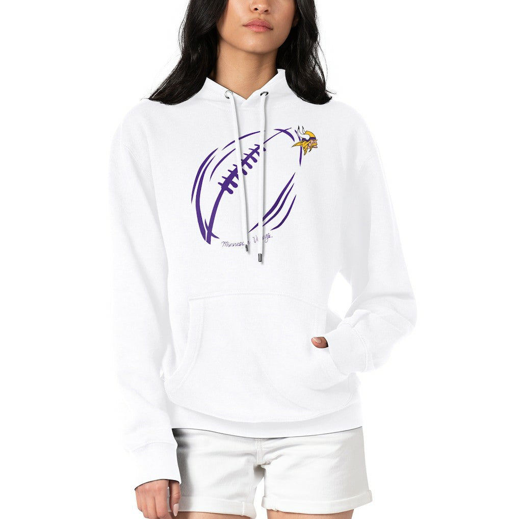 Minnesota Vikings G-III 4Her by Carl Banks Women's Football Logo Fleece Tri-Blend Pullover Hoodie | NFL Hot
