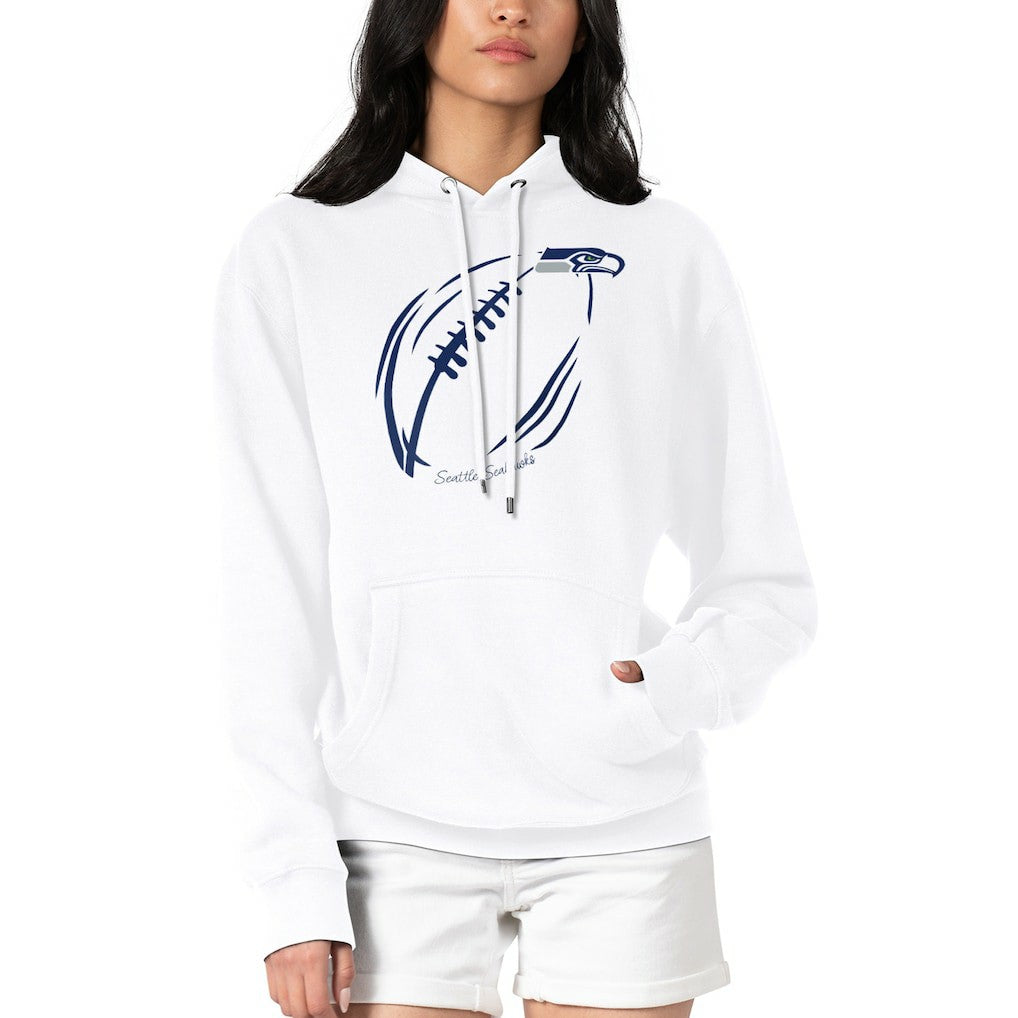 Seattle Seahawks G-III 4Her by Carl Banks Women's Football Logo Fleece Tri-Blend Pullover Hoodie | NFL Sale