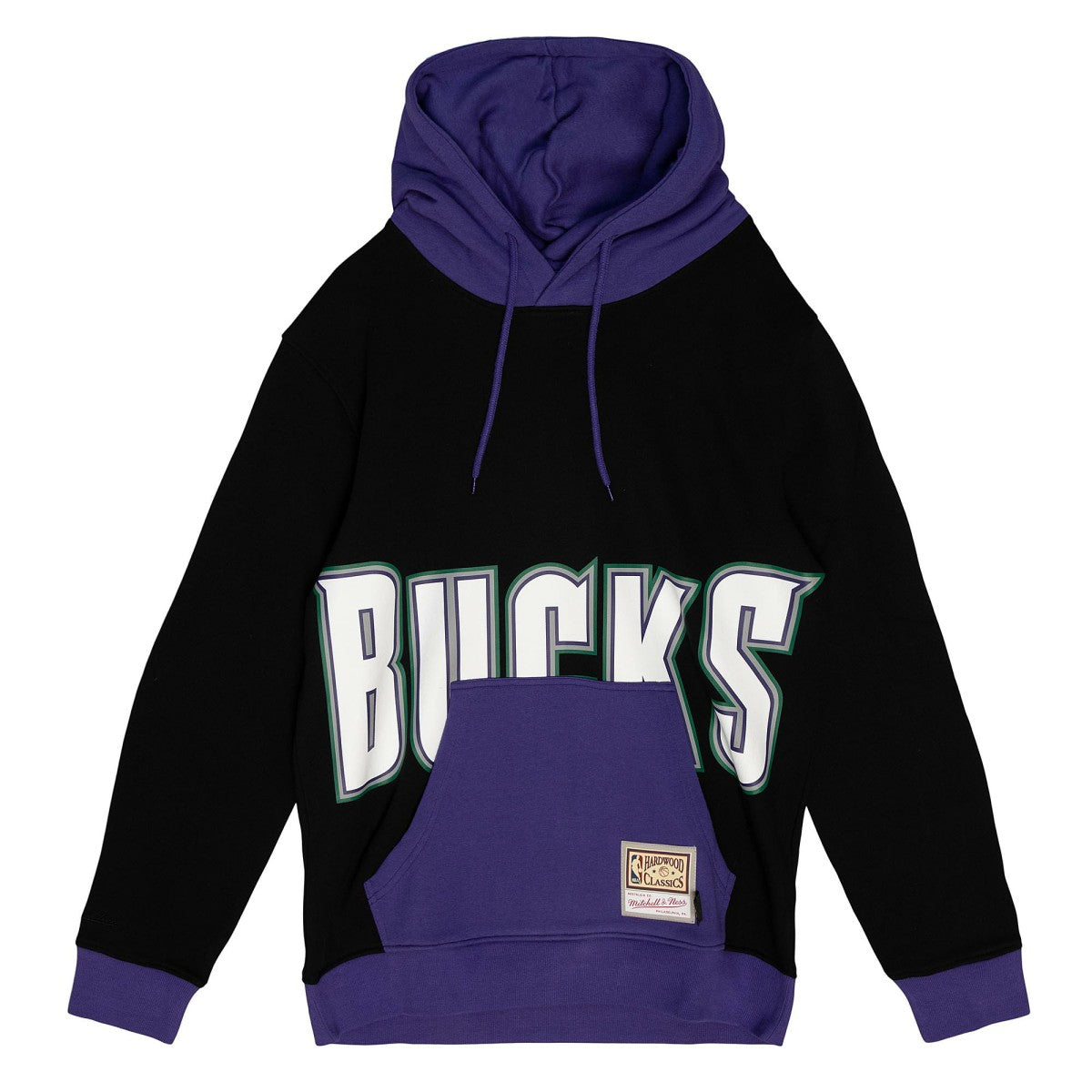 Black Milwaukee Bucks Hardwood Classics Big Face 5.0 Pullover Hoodie | NBA