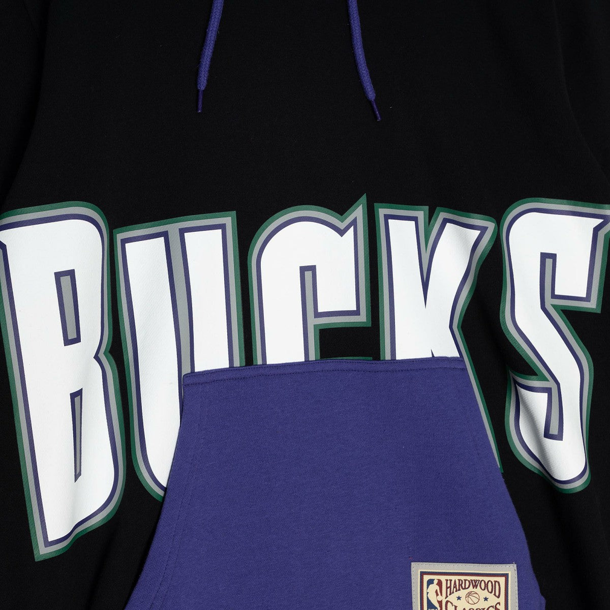 Black Milwaukee Bucks Hardwood Classics Big Face 5.0 Pullover Hoodie | NBA