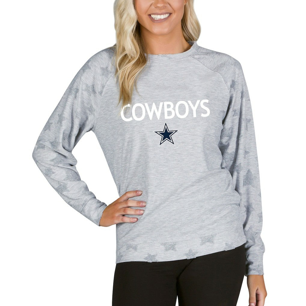 Dallas Cowboys Concepts Sport Women's Medal Jacquard Terry Long Sleeve Top | NFL Discount