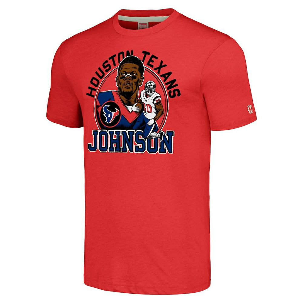 Houston Texans Andre Johnson  Homage Caricature Retired Player Tri-Blend T-Shirt | NFL On sale