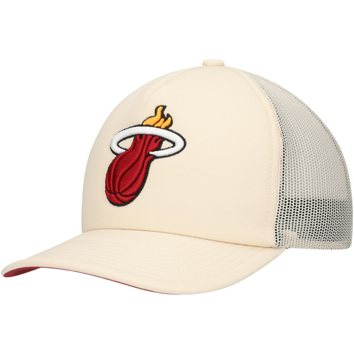 Cream Miami Heat Trucker Adjustable Hat | NBA