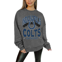 Indianapolis Colts Gameday Couture Women's Oversized Long Weekend Premium Fleece Drop Shoulder Pullover Sweatshirt | NFL Discount